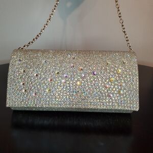 Jessica McClintock Sparkling Gold Crystal Clutch